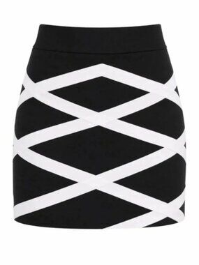 Black & White Mini Pencil Skirt